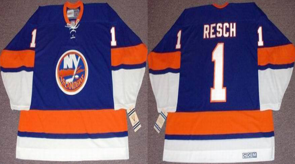 2019 Men New York Islanders 1 Resch blue CCM NHL jersey